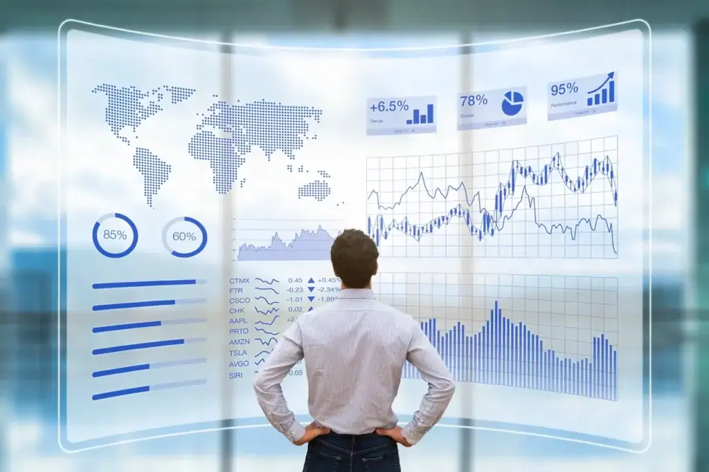 AI Truth in Technology professional looking at graphs
